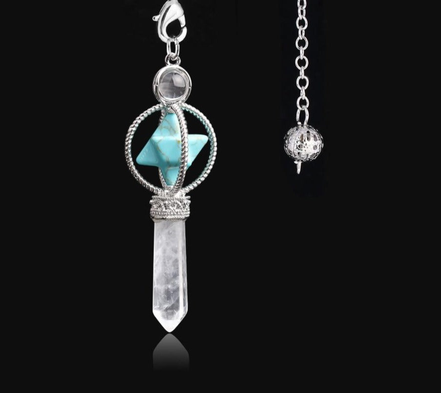Dowsing Pendulum Quartz Natural Stone Crystal Pink Reiki Healing Pendula Pendant