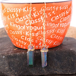 Titanium Aqua Aura Quartz Crystal Drop Earring