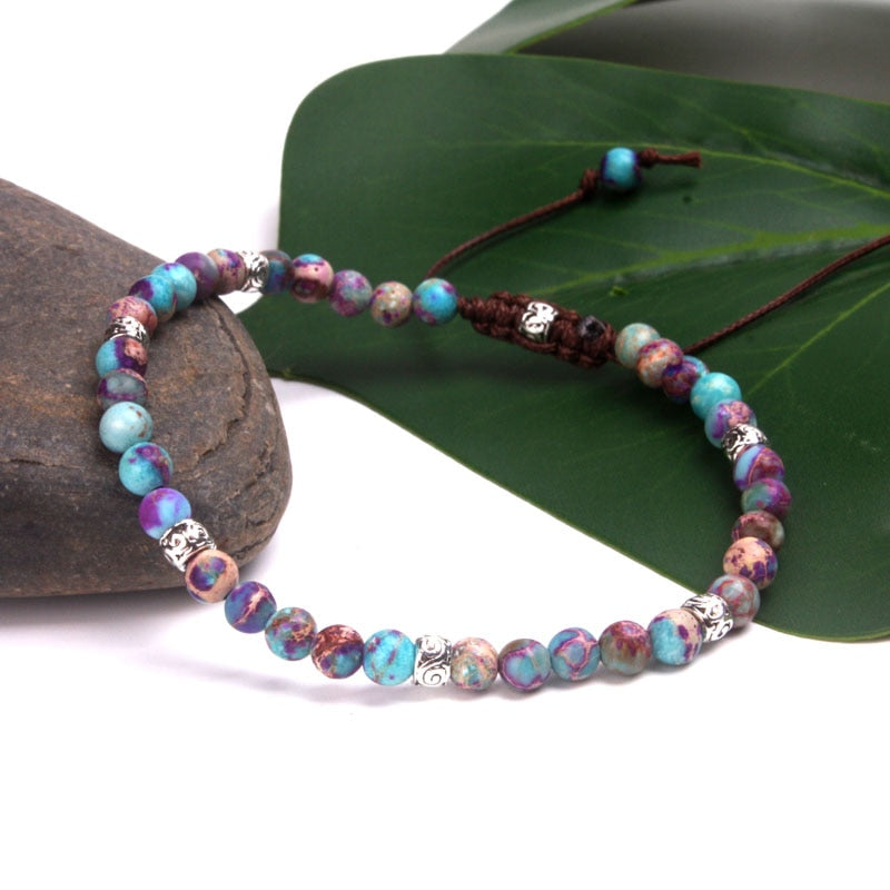 Beads Skinny Bracelets Stone Japser Yoga Fancy Friendship Bracelets
