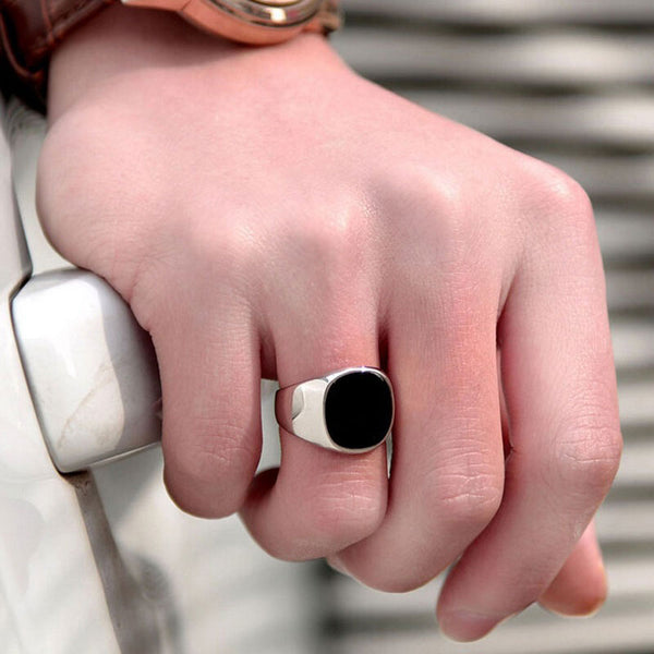 Men Vintage Ring Enamel Rings
