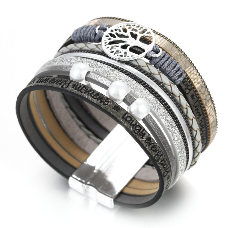 Tree Of Life Women Leather Bracelet
