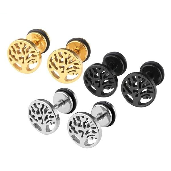 Stainless Steel Tree of Life Stud Earring
