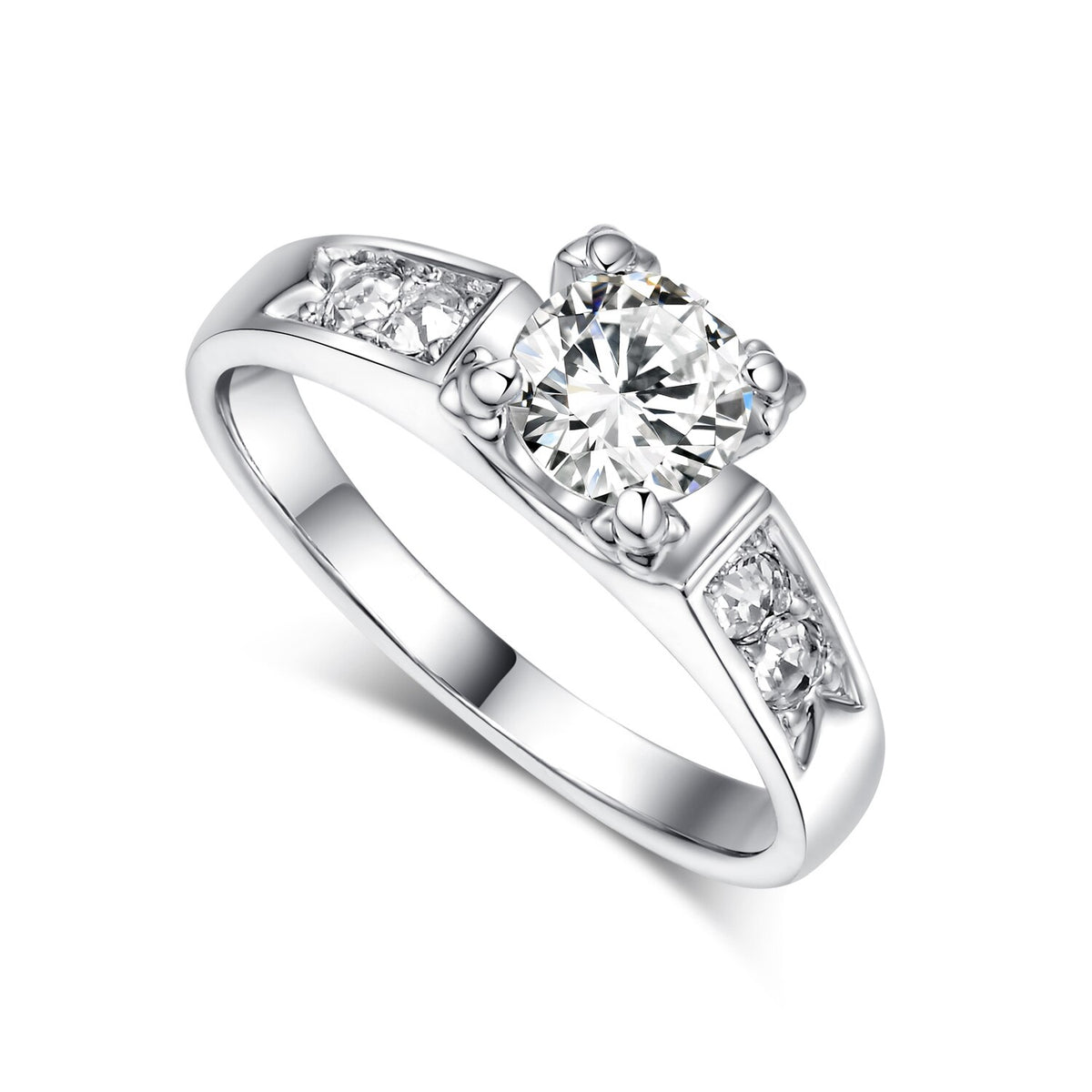 Zircon Cubic Zirconia 4 Claw Wedding Finger Ring