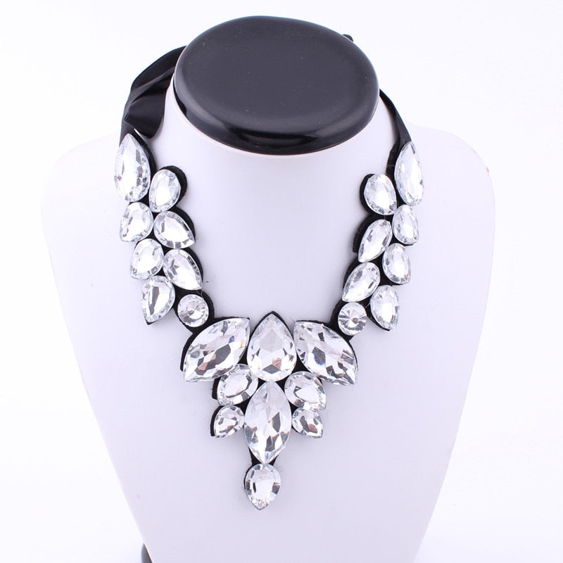 Water Drop Big Gem Bib Necklaces