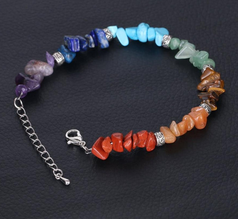 Natural Chip Stone Beads Meditation Reiki Women Bracelets