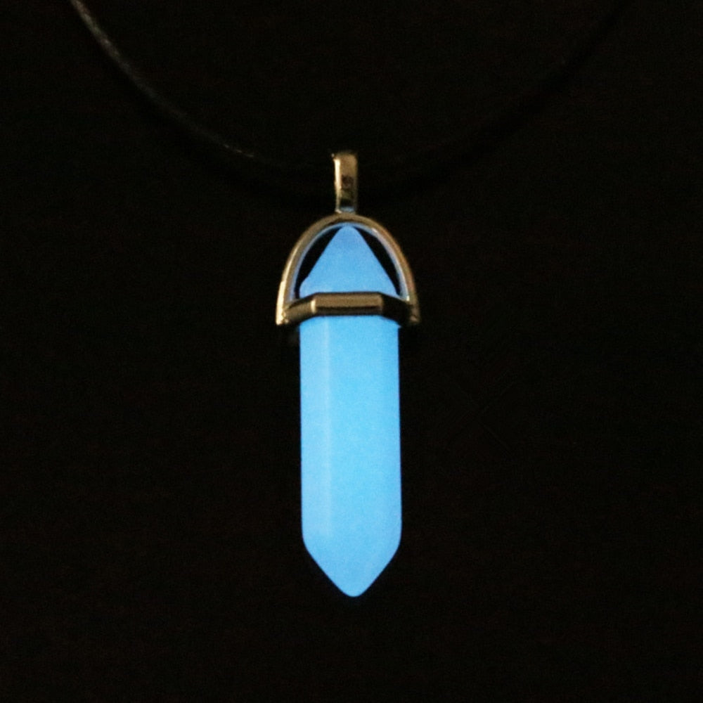 Luminous Stone Fluorescent Hexagonal Column Necklace