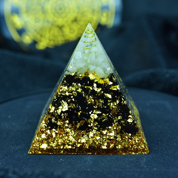 Ajna Chakra Raziel Natural White Crystal Resin Pyramid