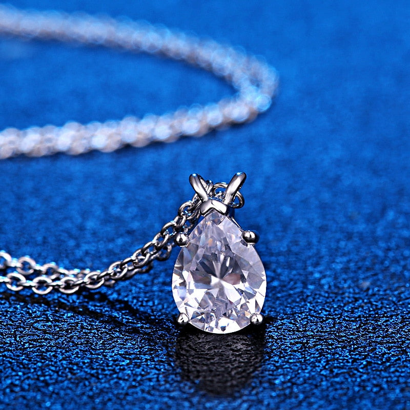 Water Drop Created Gemstone Pendant Necklace