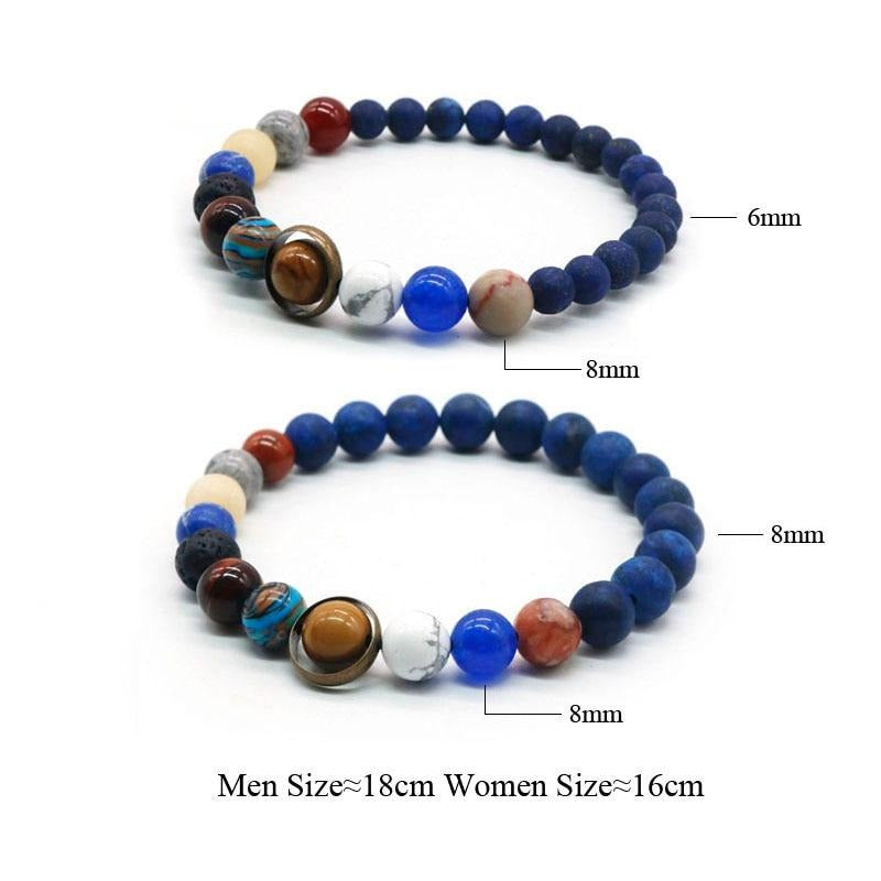 Universe Solar System Bracelet Natural Stone Eight Planets For Men And Women