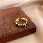 Luxury opal color opening Finger ring