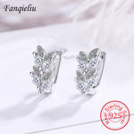 925 Sterling Silver Hoop Crystal Earrings