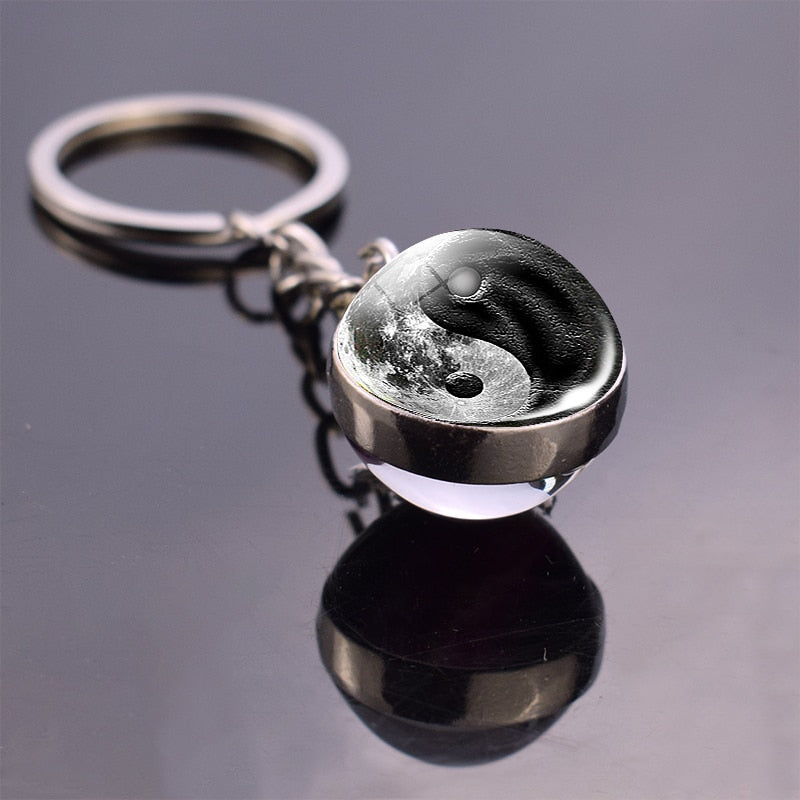 Glass Ball Pendant Keychains