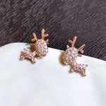 Crystal Deer Stud Earrings