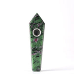 Natural Quartz Crystal Healing Obsidian Smoking Point Pipe