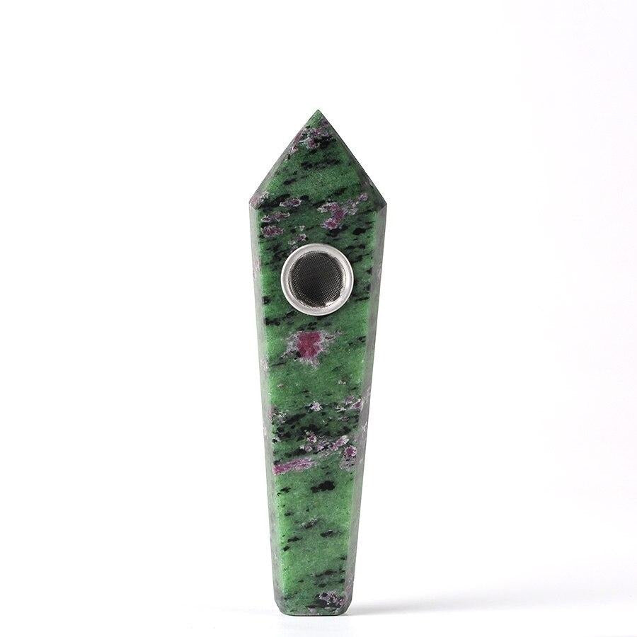Natural Quartz Crystal Healing Obsidian Smoking Point Pipe