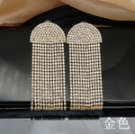 Exaggerated Crystal Geometric Flower Stud Earrings