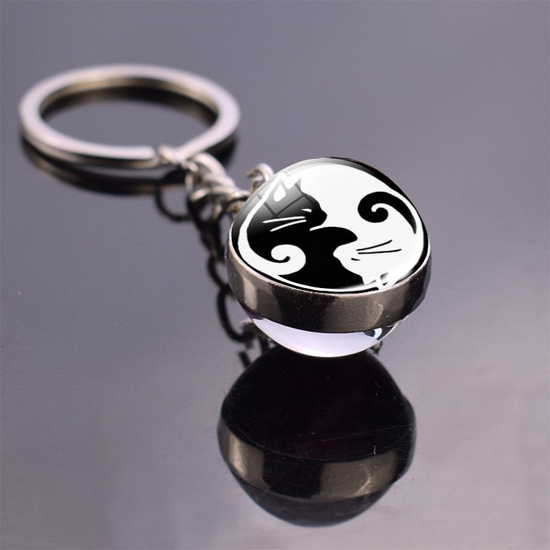 Glass Ball Pendant Keychains