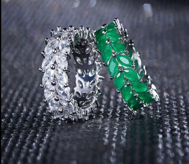 Zirconia Olive Branch Finger Ring