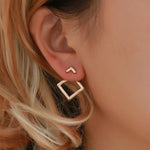 Long Crystal Tassel Gold Color Dangle Earrings