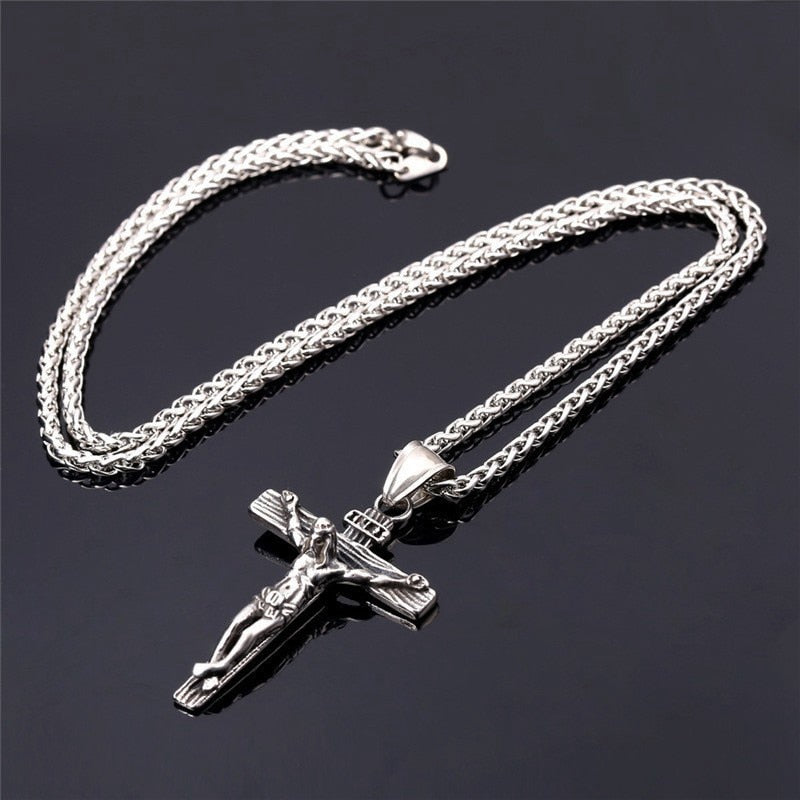 Religious Jesus Cross Necklace for Men's Fashion