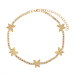 Iced Out Butterfly Choker Necklaces For Women