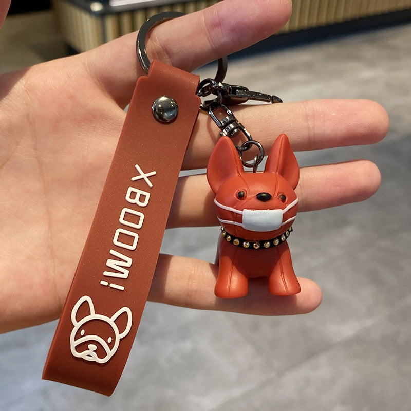 Cartoon Method Fighting Dog Keychains