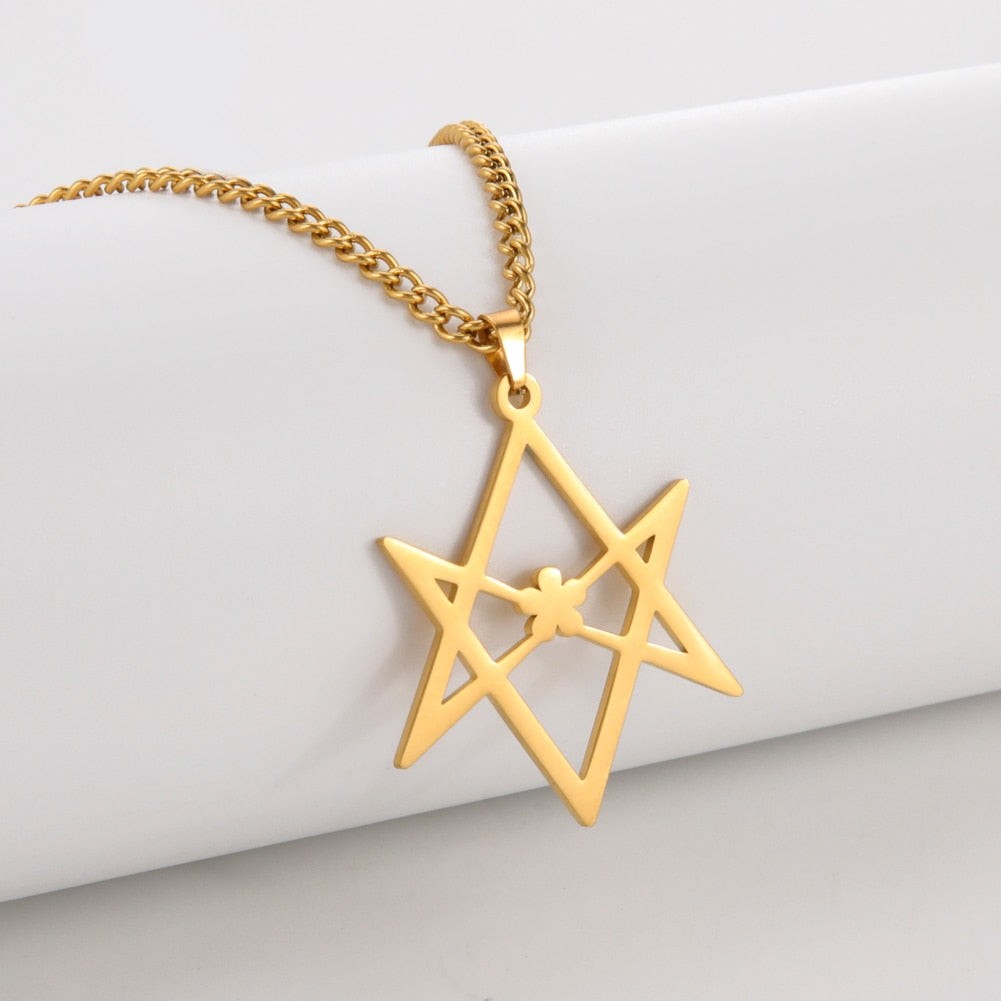 Unicursal Hexagram Religious Symbol Geometry Amulet Pendant