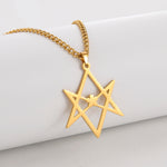 Unicursal Hexagram Religious Symbol Geometry Amulet Pendant