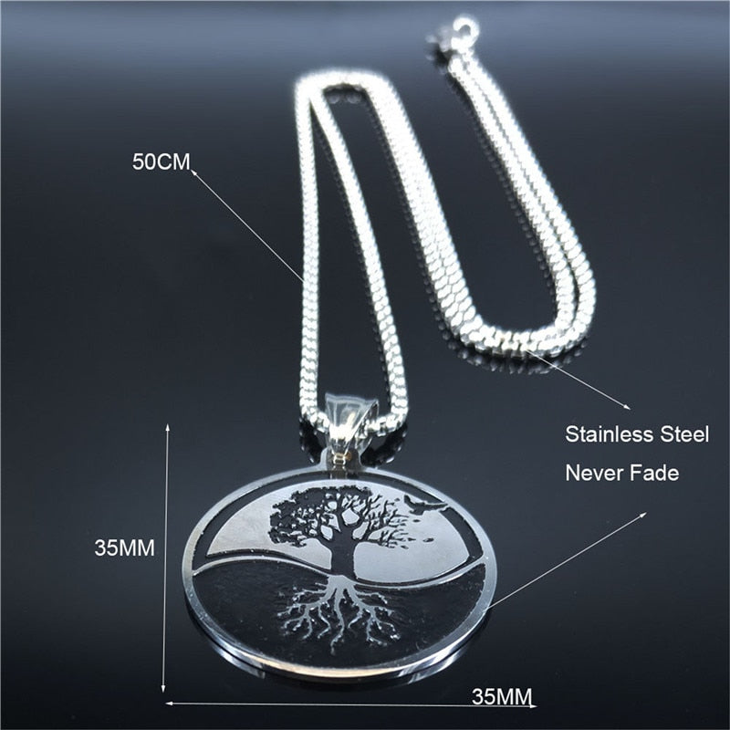 Tree of Life Stainless Steel Statement Necklace