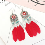 Feather Style Ethnic Boho Big Dangle Earring