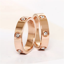 Trendy Rose Gold Color Love Ring