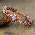 Heart Charm String Braided Macrame Bracelets