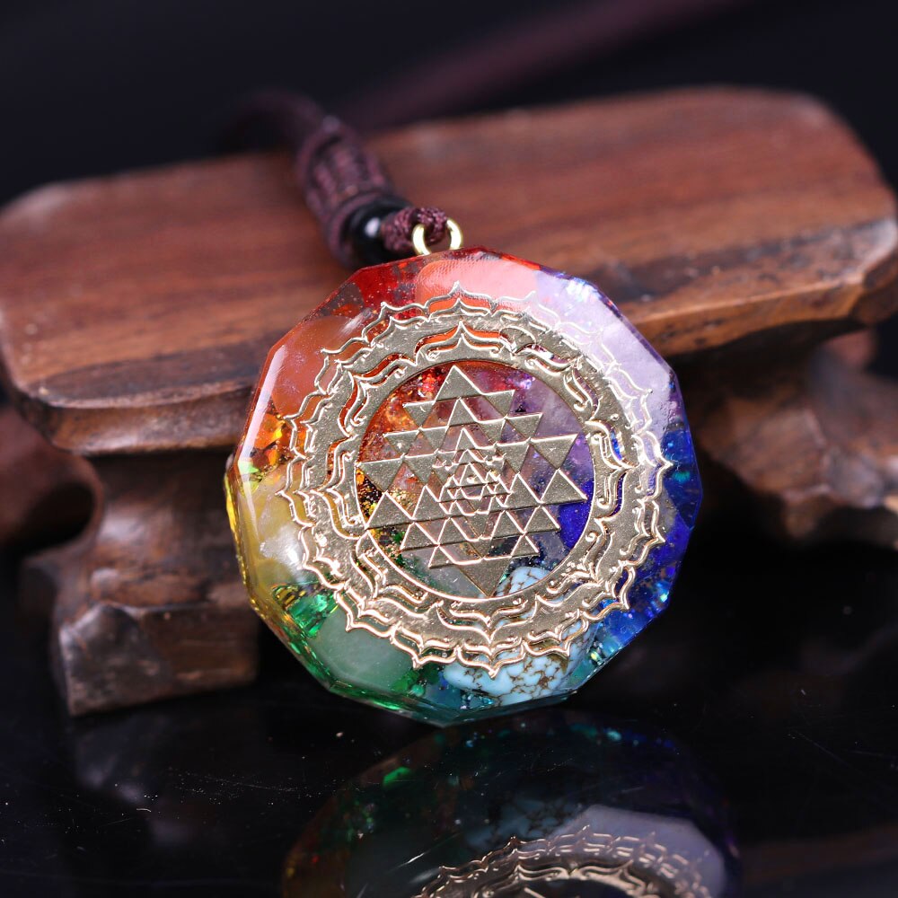 Heart sacred geometry Orgonite pendant high quality