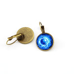 Blue Mandala Print Art Earring
