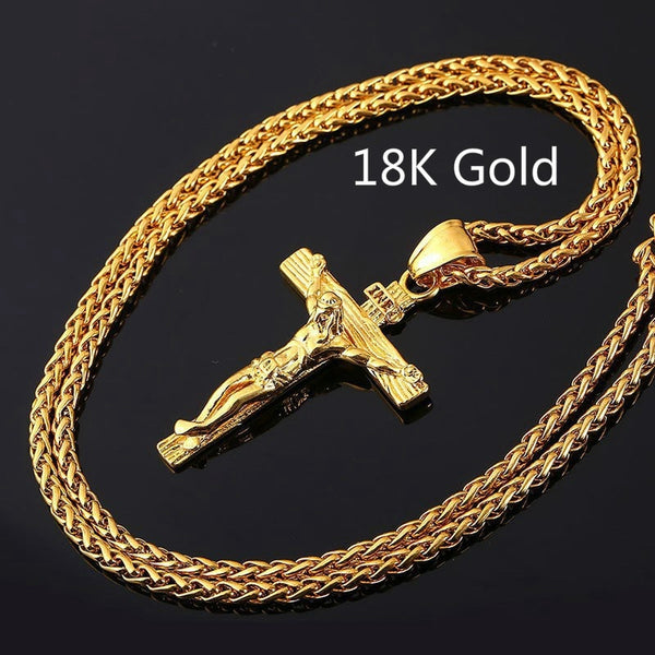 Religious Jesus Cross Necklace for Men's Fashion