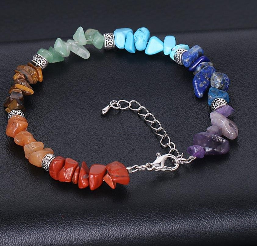 Natural Chip Stone Beads Meditation Reiki Women Bracelets