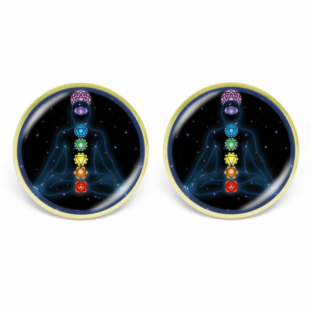 7 Chakra Reiki Photo Stud Earring