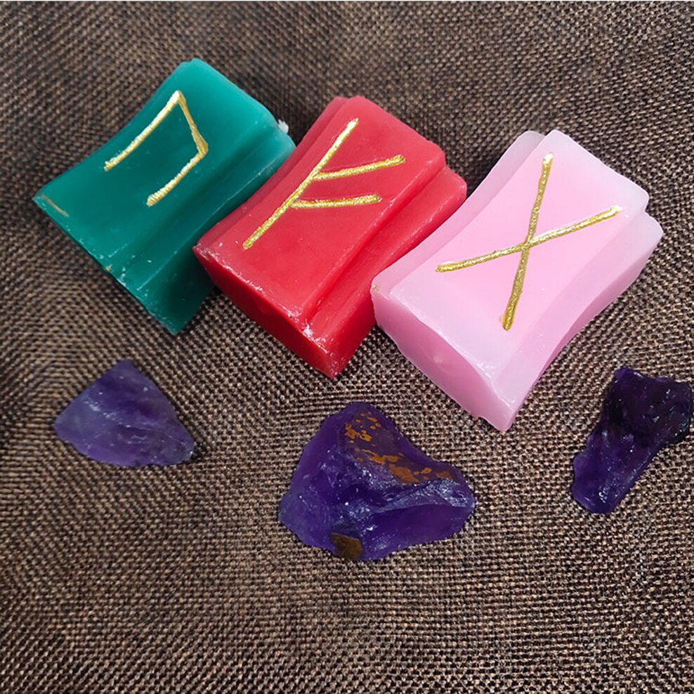 Western horoscope magic ritual candle Runes Enhance energy Herbal suction gold candles Wish Transit Candle for religious prayer