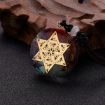 Geometric Pattern Chakras Orgonite Natural Stone Pendant