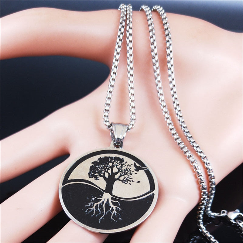 Tree of Life Stainless Steel Statement Necklace