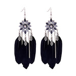 Bohemian Feather Tassel Earrings