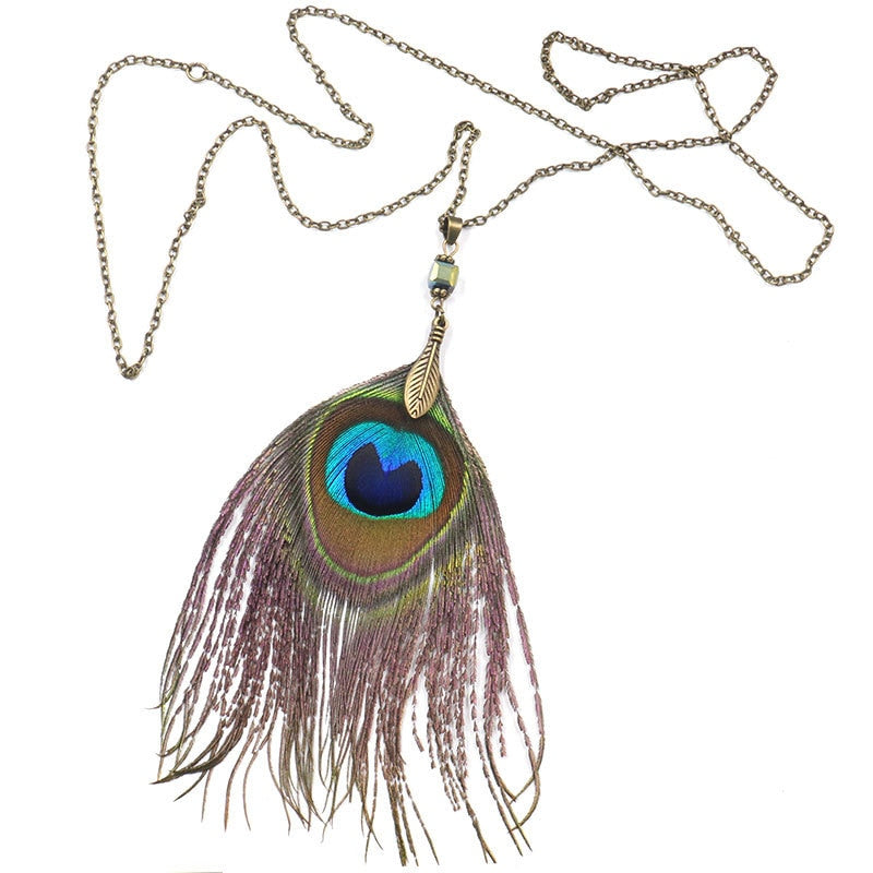 Feather Pendant Dreamcatcher Necklace