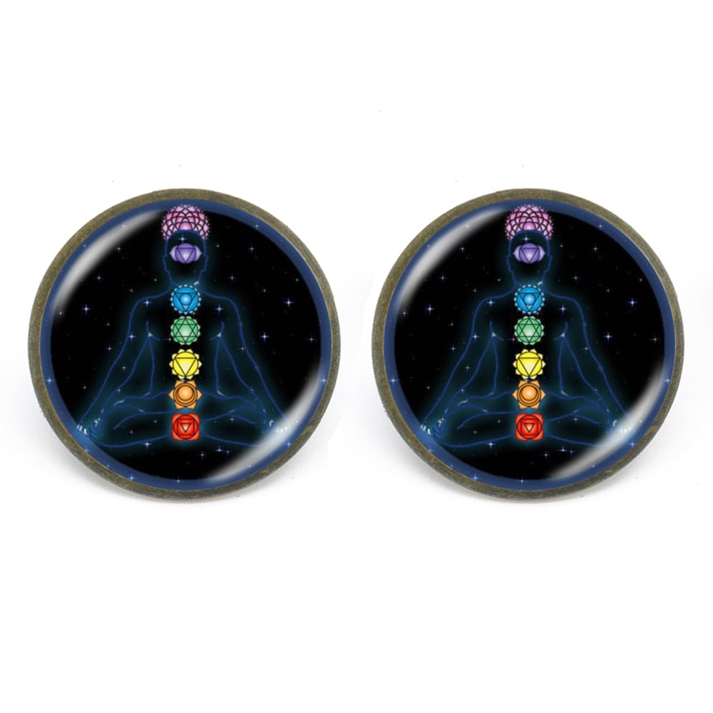 7 Chakra Reiki Photo Stud Earring