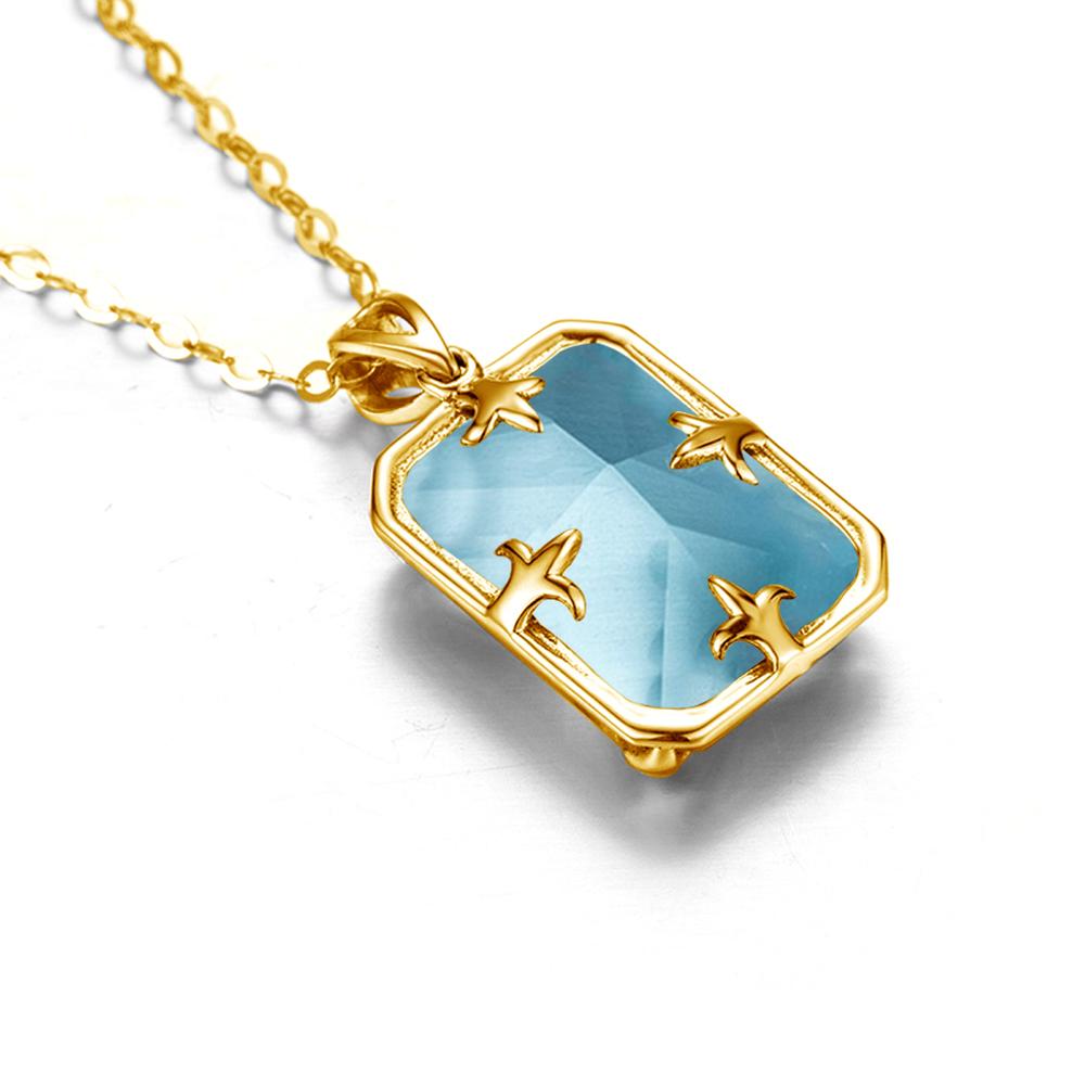Aquamarine Necklace Pendant For Women