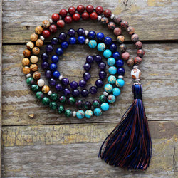 Natural Stone Long Tassel Necklace