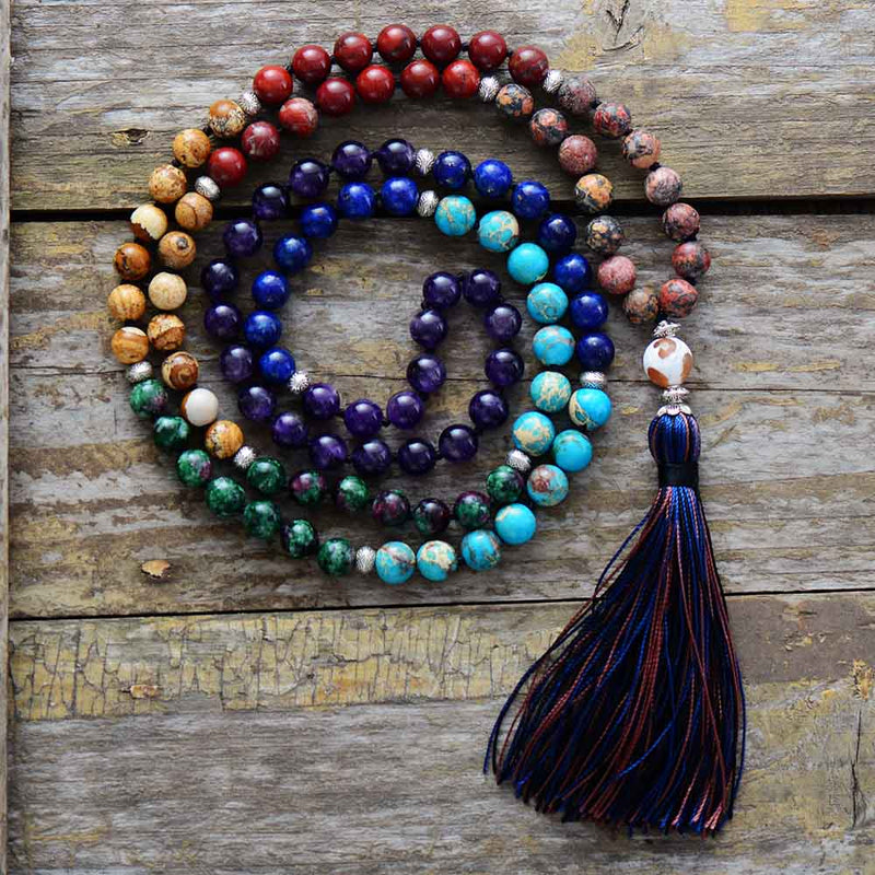 Natural Stone Long Tassel Necklace