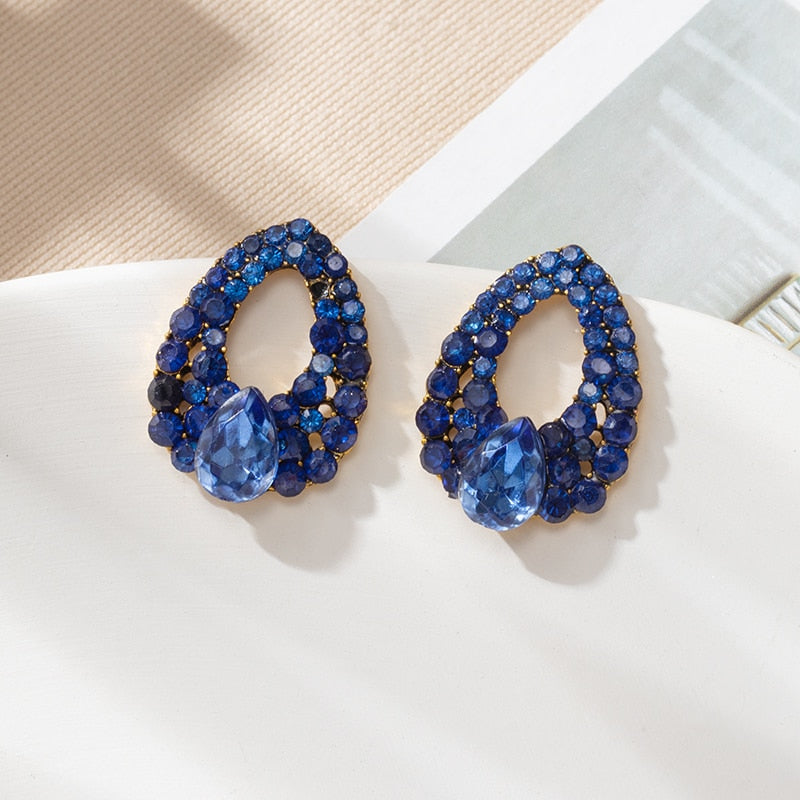 Fashion Crystal Water Drop Dangle Earrings