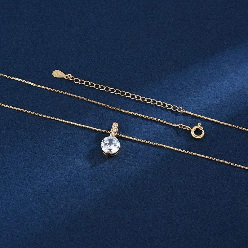 925 Sterling Silver Geometric Drop Necklace Clavicle Chain