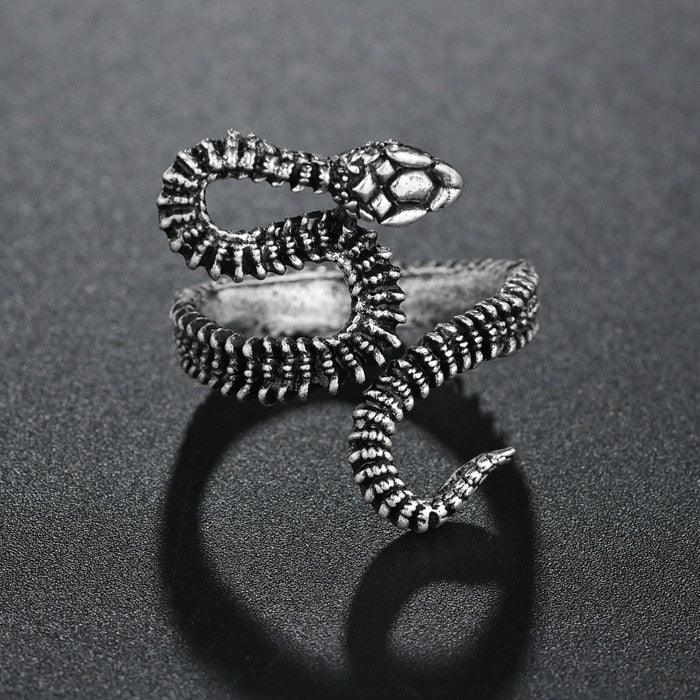 Double Head Snake Adjustable Rings