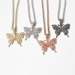 Statement Butterfly Tennis Chain Necklace
